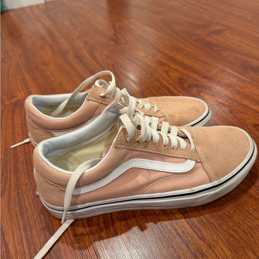 Vans Peach and White Sneakers